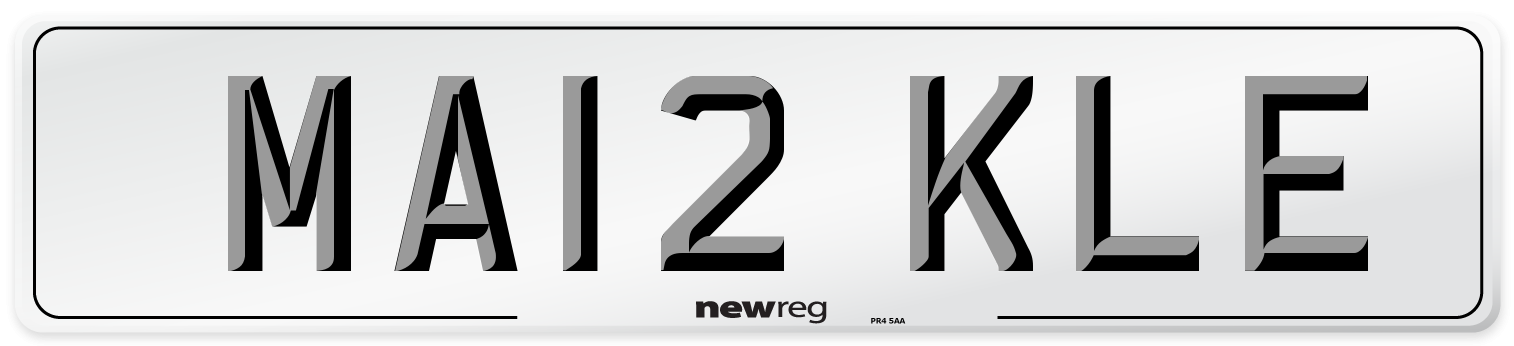 MA12 KLE Number Plate from New Reg